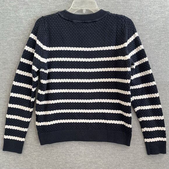 Esprit Preppy Striped Sweater Womens L Nautical Bobble Textured Crew Pullover - Picture 3 of 10